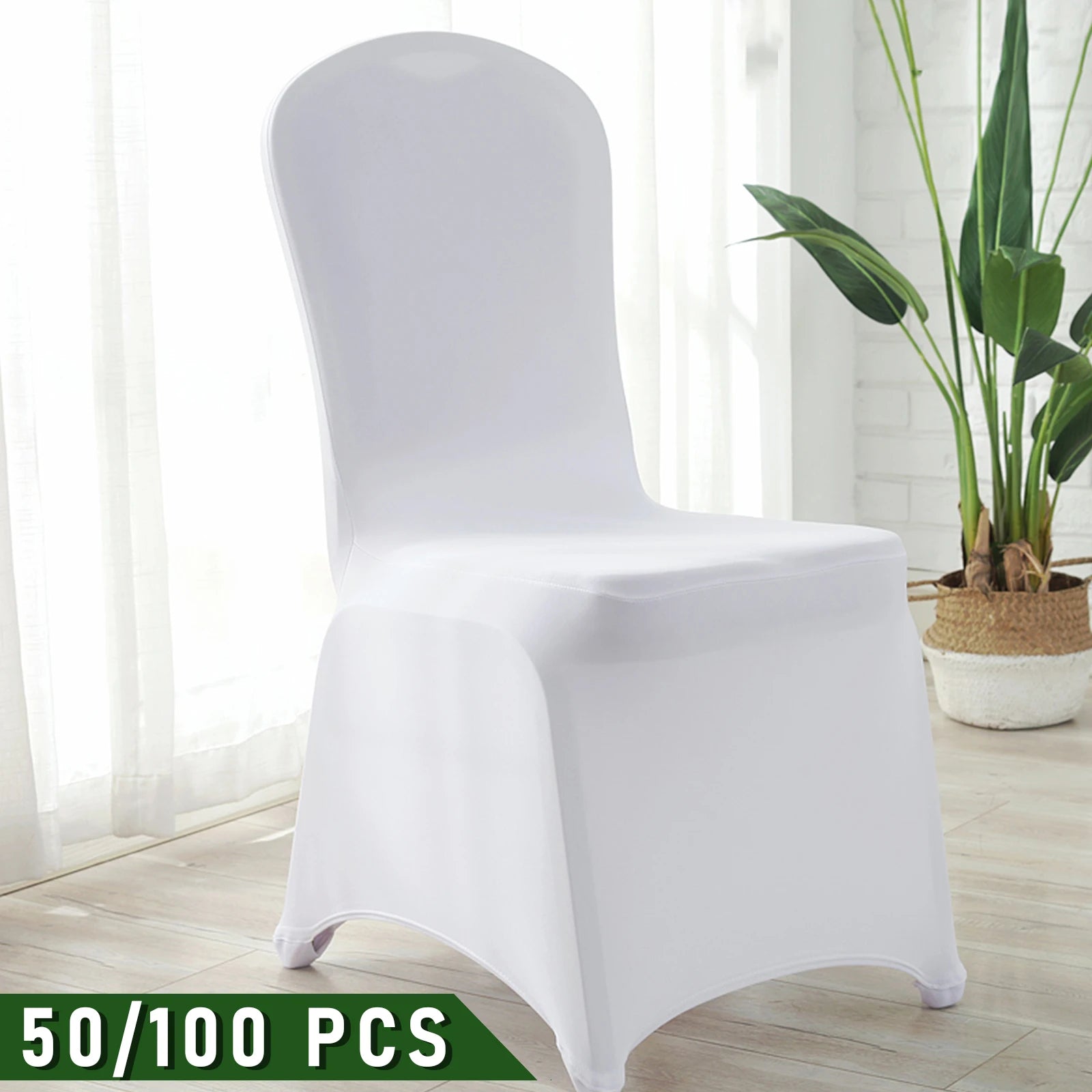SucceBuy12/30/50/100Pcs Wedding Chair Cover Spandex Stretch Slipcover for Restaurant Banquet Hotel Dining Party White Cover TAVEN System LLC