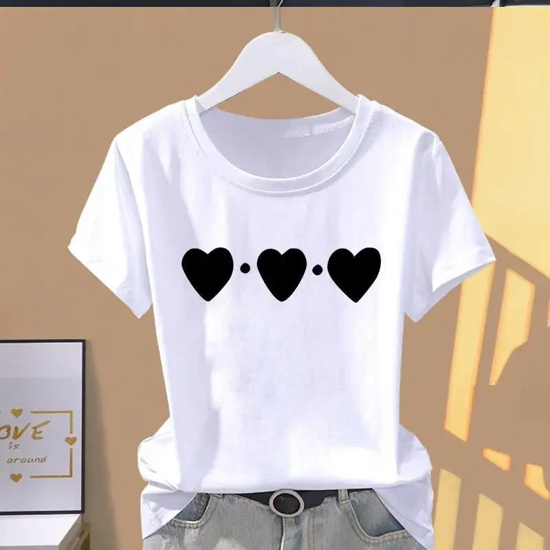 Women Print Floral Sports Fashion Casual Explosive Short Sleeve T-shirt Graphic Tshirts  Women Clothes  Oversized T Shirt - TAVEN System LLC