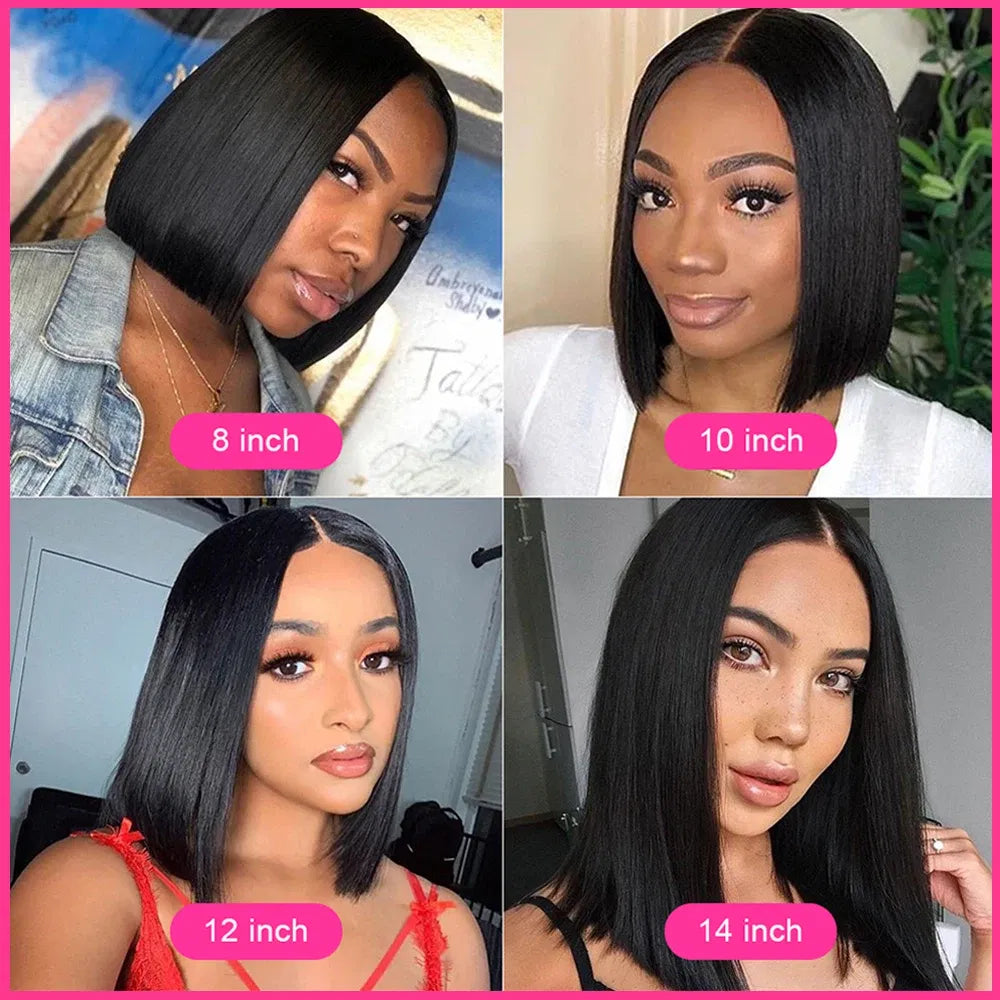 Hair Color: Natural Color, Ships From: france, Stretched Length: 12INCHES - 180% Short Bob Wig Lace Front Human Hair Wigs For Women Human Hair Bone Straight Human Hair Wig Transparent Lace Frontal Wig Taven
