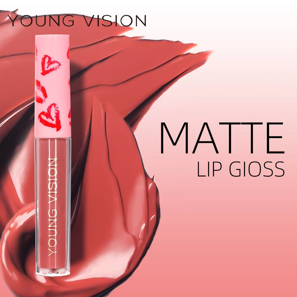 12 Color Matte Velvet Liquid Lip Gloss Long Lasting Non-Stick Cup Waterproof Intense Color Showing Lip Mud