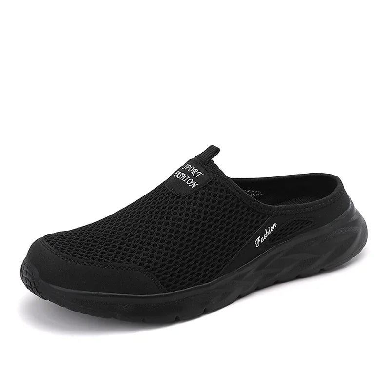 YRZL Casual Shoes Men Summer Half Shoes Slippers Slides Slip on Shoes Men Mesh Breathable Soft Comfortable Slippers for Men TAVEN System LLC