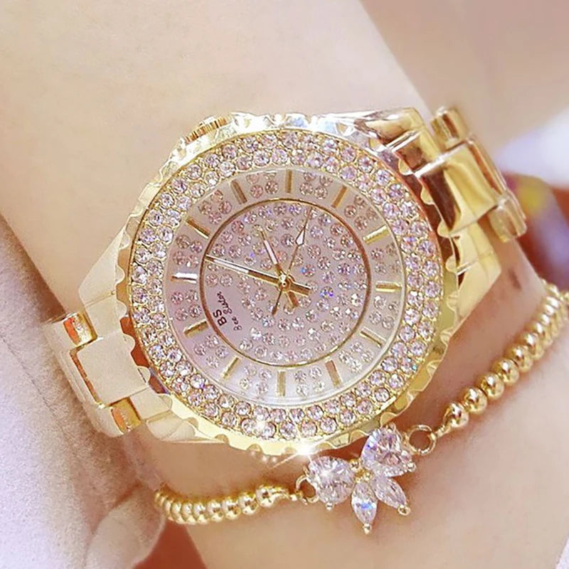 Women Gold Bracelet Dress Watches 2025 Top Brand Luxury Ladies Wrist Watches For Female Clock Fashion Elegant Full Steel - TAVEN System LLC