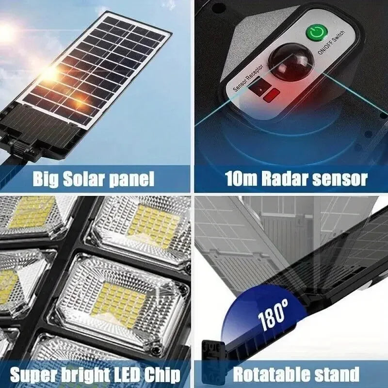 504LED Ultra-Bright Solar Street Light Wide Angle Motion Sensor, Remote Control, Energy-Efficient, Waterproof 4300mAh TAVEN System LLC