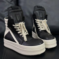 Ro Classic Designer Men Shoe Women Sneaker Full Black Leather Ankle Boot  High Top Casual Shoes Zipper 6cm Thick Sole Boots TAVEN System LLC