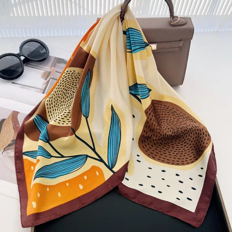 70cm Polka Dot Printed Silk Scarf Women Simulated Silk Elegant and Versatile Headwear Bag Accessories Clothing Square Scarf TAVEN System LLC