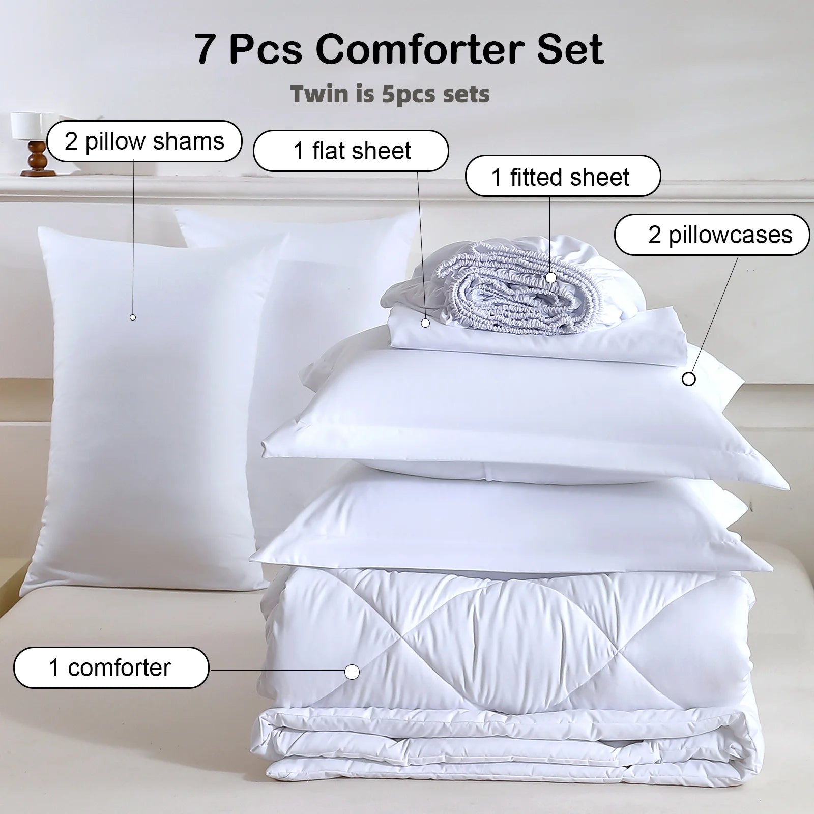 5pcs/7pcs Twin Full Queen King Bedding Sets Home Decor Comforter Flat Sheet Fitted Sheet Pillowcases Sleeping Sets TAVEN System LLC