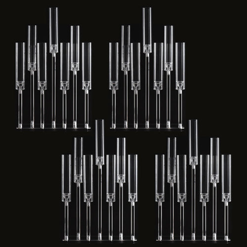 4pcs 7-Arm Acrylic Candlestick Clear Candelabra 26.5 Inch Tall for Wedding Birthday Party Living Room Decor TAVEN System LLC