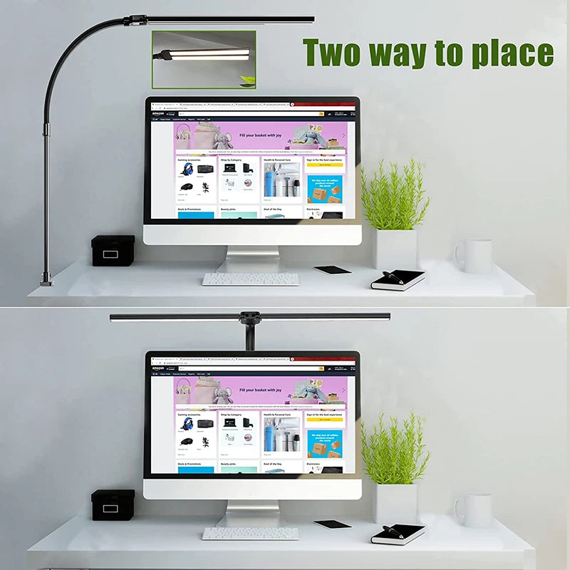 LAOPAO Double Head LED Desk Lamp EU/US Architect Desk Lamps Office 24W Brightest 5Color Modes and 5 Dimmable Eye Protection lamp TAVEN System LLC