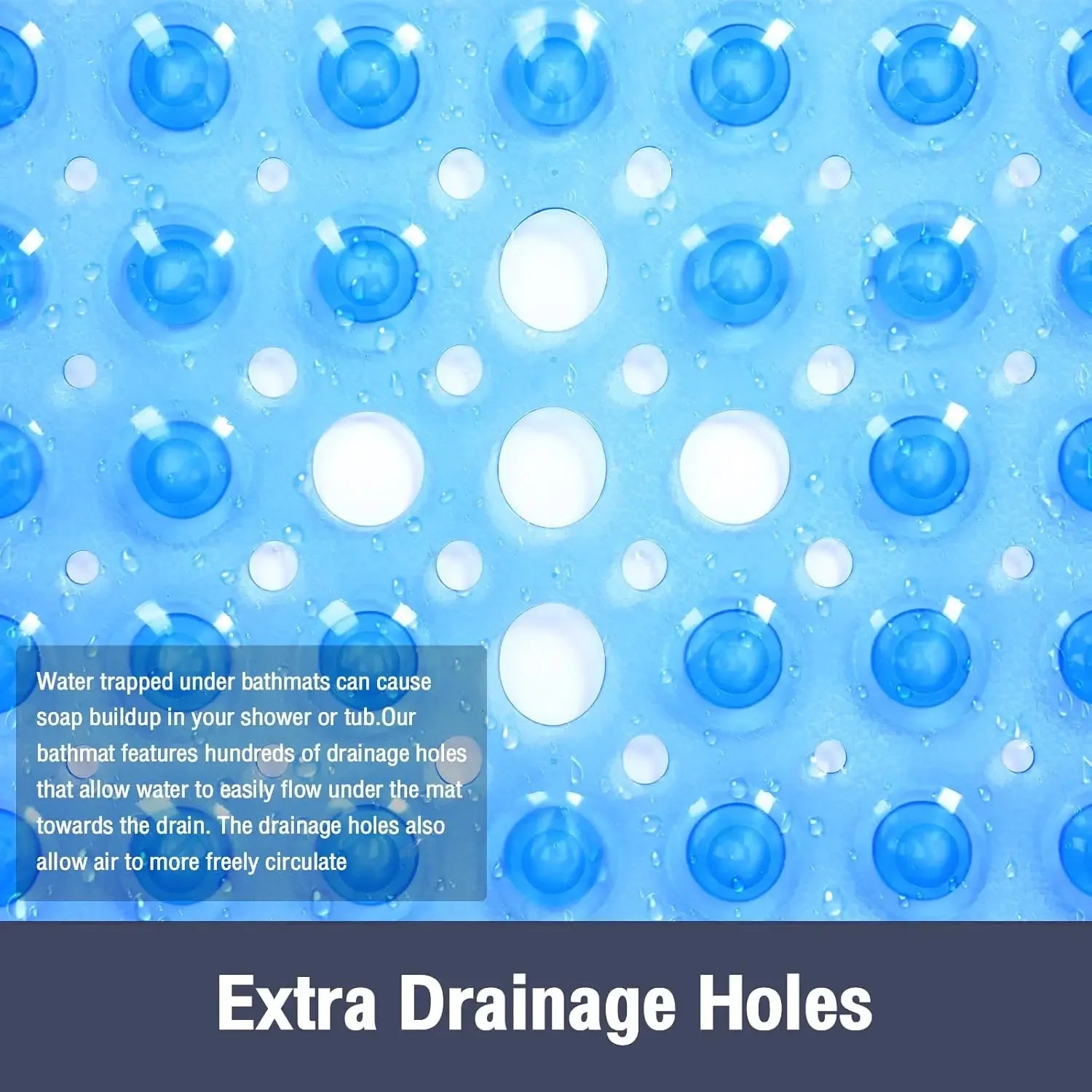 53x53cm Non Slip Shower Mat for Inside Shower Stall Mats for Bathroom Floor, Soft Bath Mat for Bathtubs with Big Suction Cups TAVEN System LLC