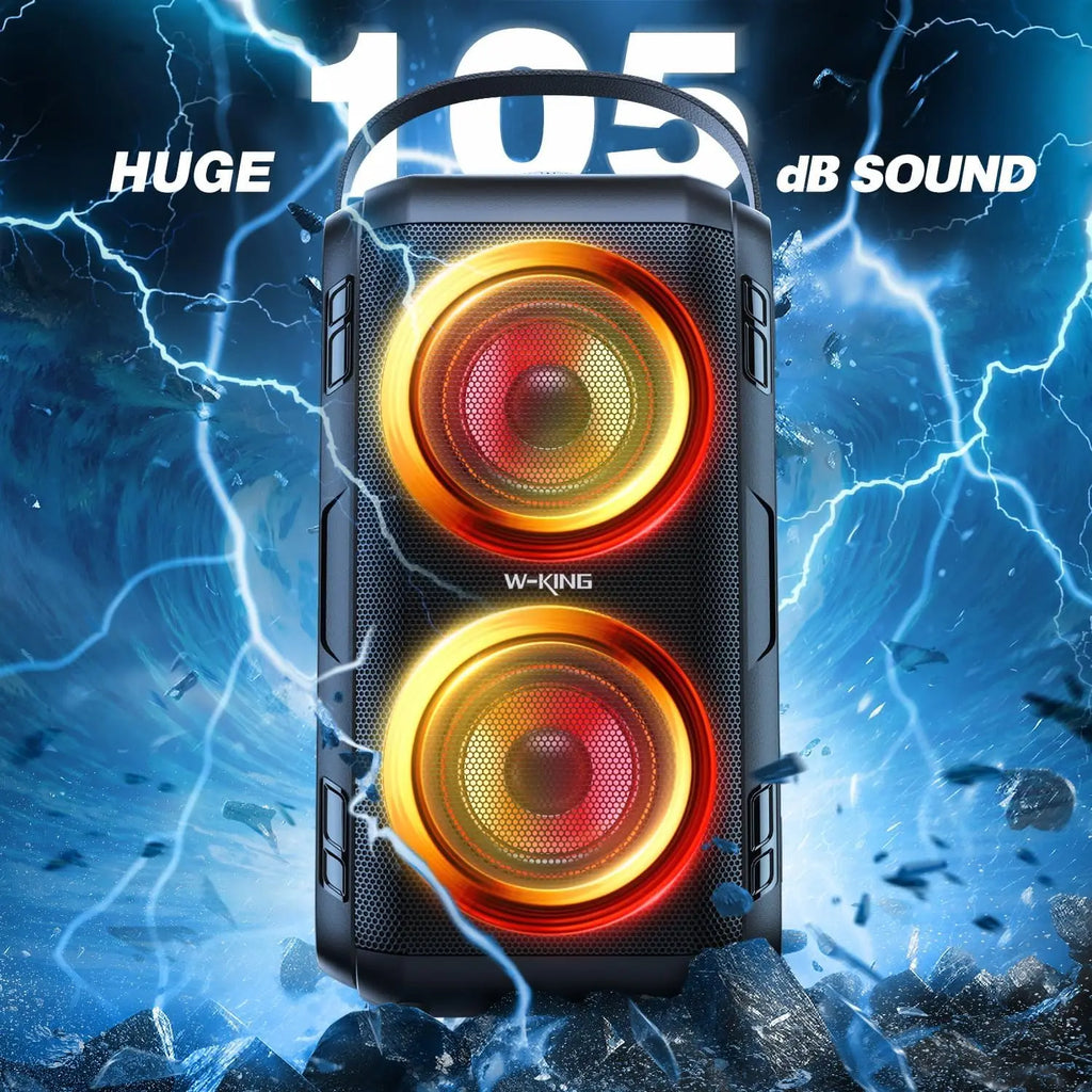 W-KING T9-2 80W RMS Party Portable Speakers Bluetooth Wireless Boombox with 4 Drivers (2*4.04'' Woofer), Huge 105dB Sound Large Party Box TAVEN System LLC