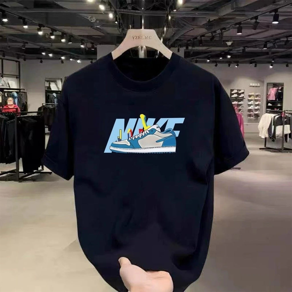 Summer 2026 Hot Men's Short Sleeve T-shirt Round Neck Black Youth Loose Fashion Top TAVEN System LLC