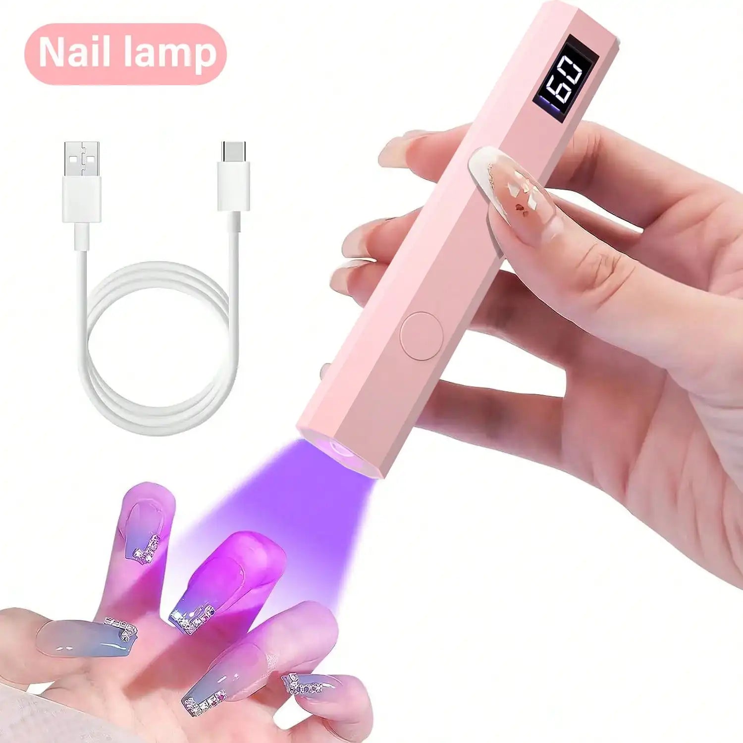Portable Nail Dryer, USB Mini Nail Dryer Lamp, 180mAh Battery UV LED Nail Lamp, Suitable For Curing All Nail Gels, Applicable For Home Nail Salon TAVEN System LLC