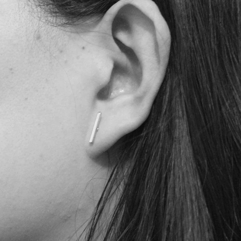2024 Fashion Gold/Black Color Punk Simple T Bar Earrings For Women Ear Stud  Fine Jewelry Geometry Brincos Bijoux TAVEN System LLC