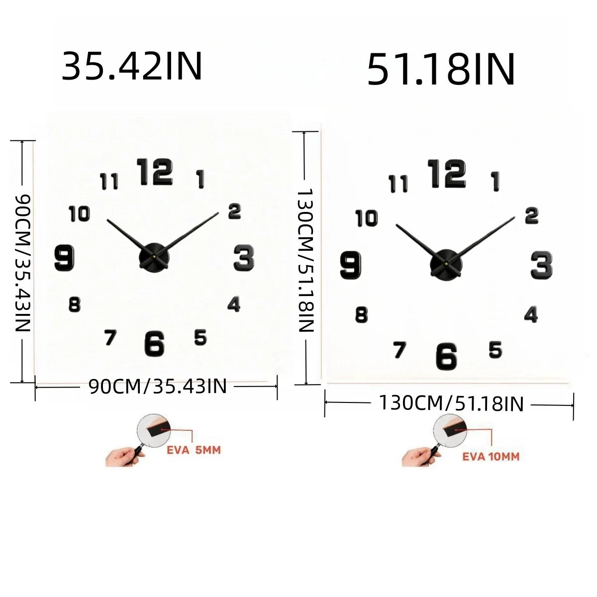 New Modern Design Large Wall Clock 3D DIY Quartz Clocks Fashion Watches Acrylic Mirror Stickers Living Room Home Decor Horloge - TAVEN System LLC