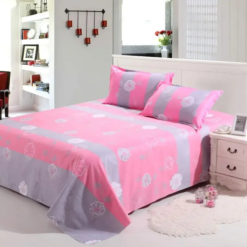 Queen Size Bed Sheet Single Soft Brushed Cotton Bedding Rustic Design All Seasons Breathable 1.6m Double Bed Sheet TAVEN System LLC