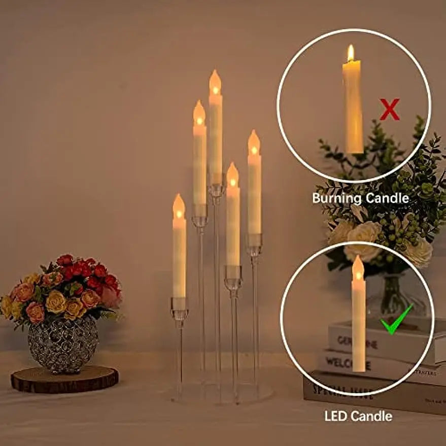 10pcs Acrylic 5 Arms Candle Holder Transparent Candelabra Table Centerpieces Wedding Living Room Home Holiday Decoration TAVEN System LLC