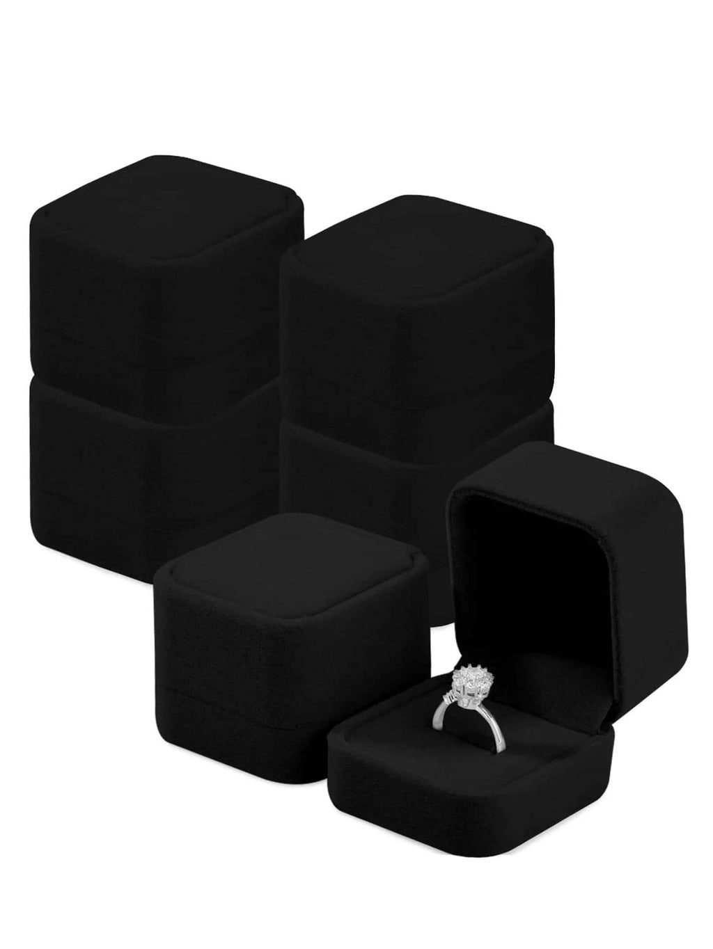 1pc Velvet Ring Boxes, Earring Pendant Jewelry Case, Ring Earrings Gift Boxes, Jewelry Display TAVEN System LLC