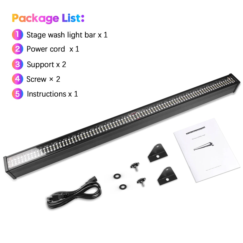 U'King 1/2Pcs 120W Wall Wash Light Bar RGB 336 LEDs Stage Lights 7000lm Wallwasher Lights For Home Nightclub Wedding Party Show TAVEN System LLC