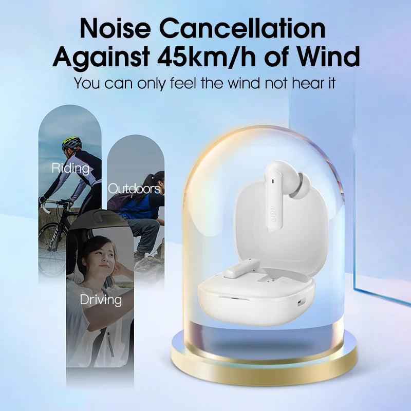 QCY HT05 ANC Wireless Earphone 40dB Noise Cancelling Bluetooth 5.2 Headphone 6 Mic ENC HD Call TWS Earbuds Transparency Mode TAVEN System LLC