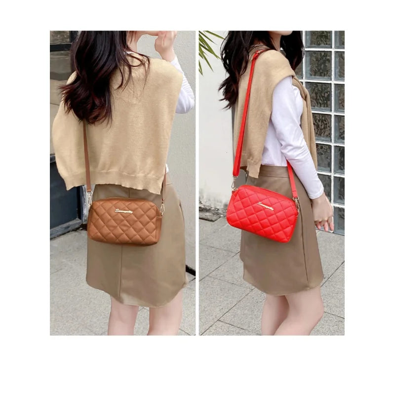 2026 tassel women's small crossbody bag trend diamond grid embroidery camera women's shoulder bag fashion chain crossbody bag TAVEN System LLC