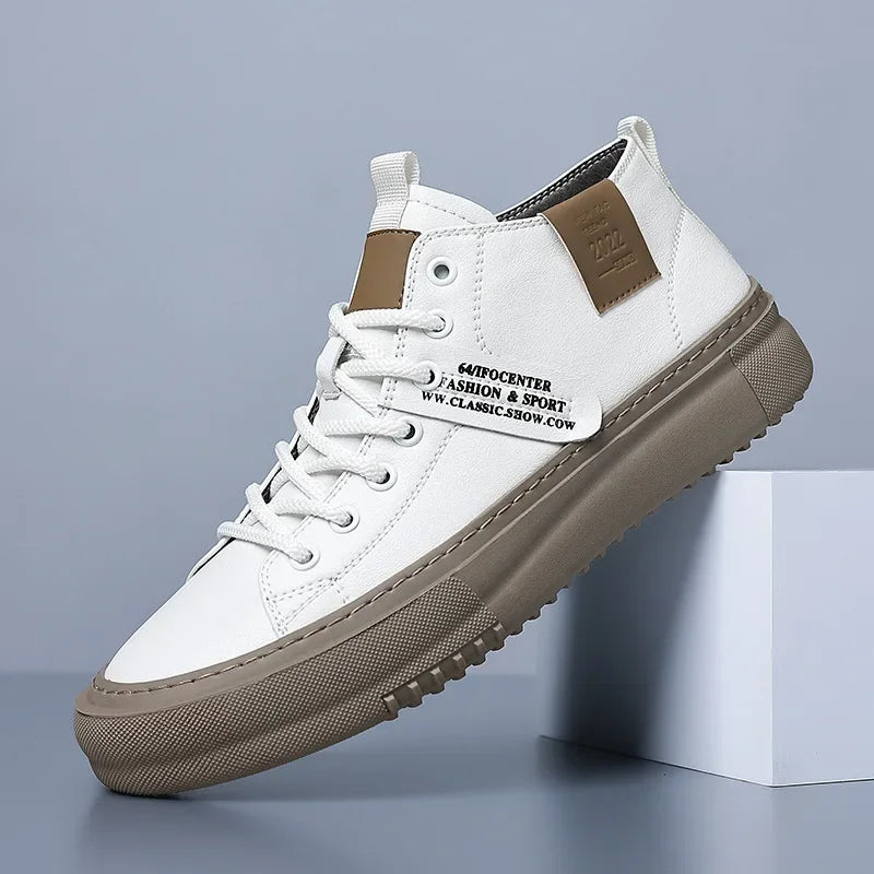 Sneakers Fashion Man Leather Men's Flat Shoes Height Increasing Shoes Lace-Up High Quality Men Sneakers for Men Luxury 2024 TAVEN System LLC