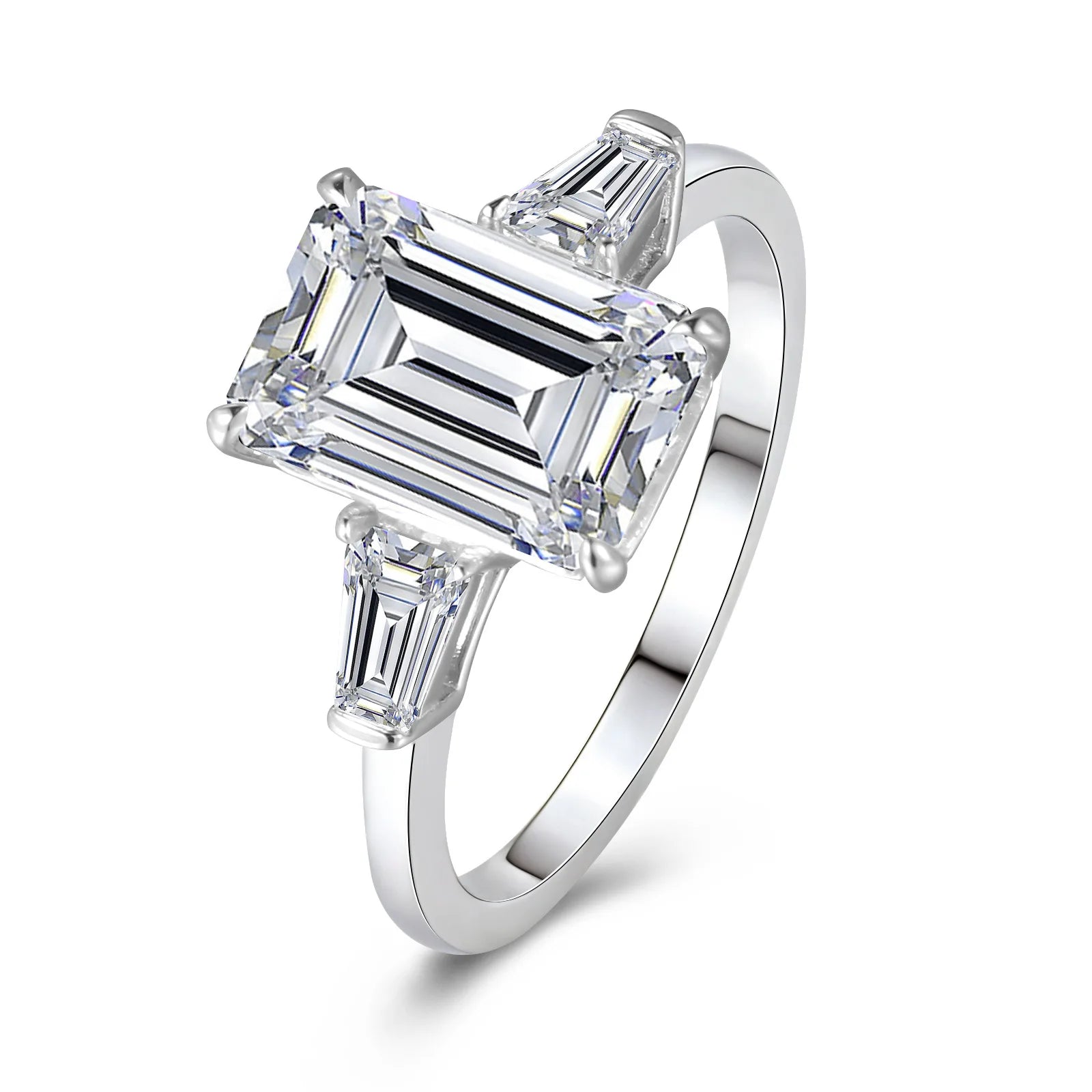 Excellent Radiant Cut D Color Pass Diamond Test Moissanite Ring for Women Fine Jewelry Halloween decoration Party Jewelr festival gifts Unique jewelry TAVEN System LLC