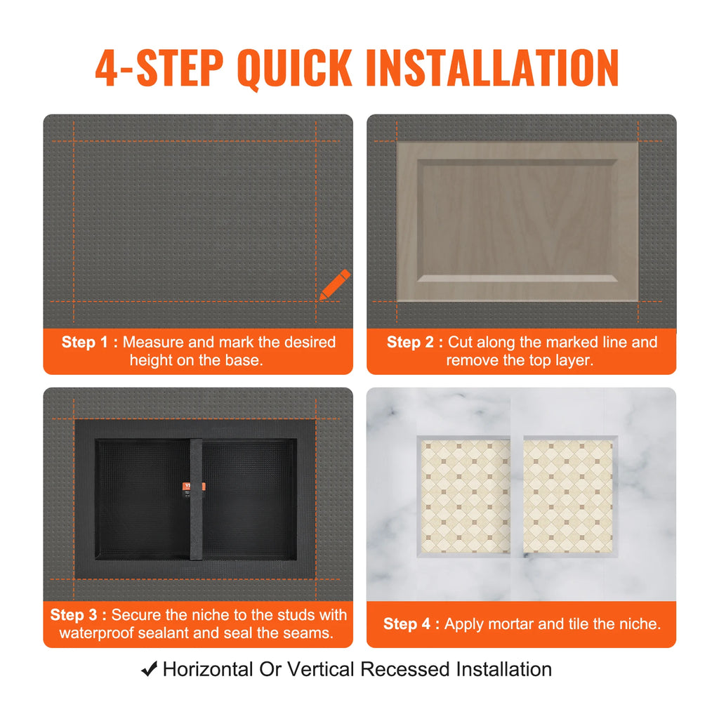 SucceBuy Shower Niche Ready for Tile Shelf Organizer  Corners Niche Recessed Sealed Protection  Soap Storage for Shower Bathroom TAVEN System LLC
