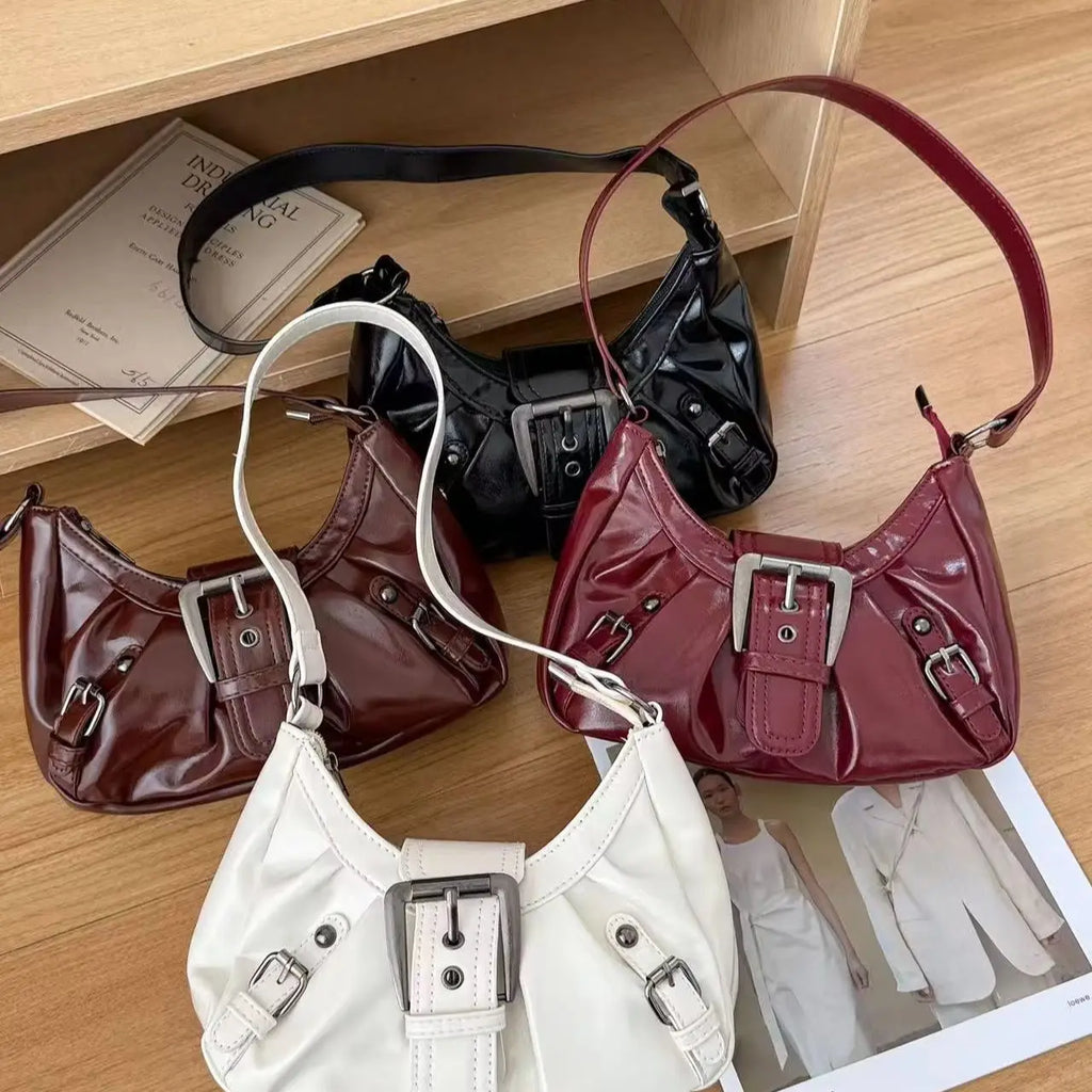 Y2K Retro Pleated Hobo Shoulder Bag Women Underarm PU Handbag TAVEN System LLC