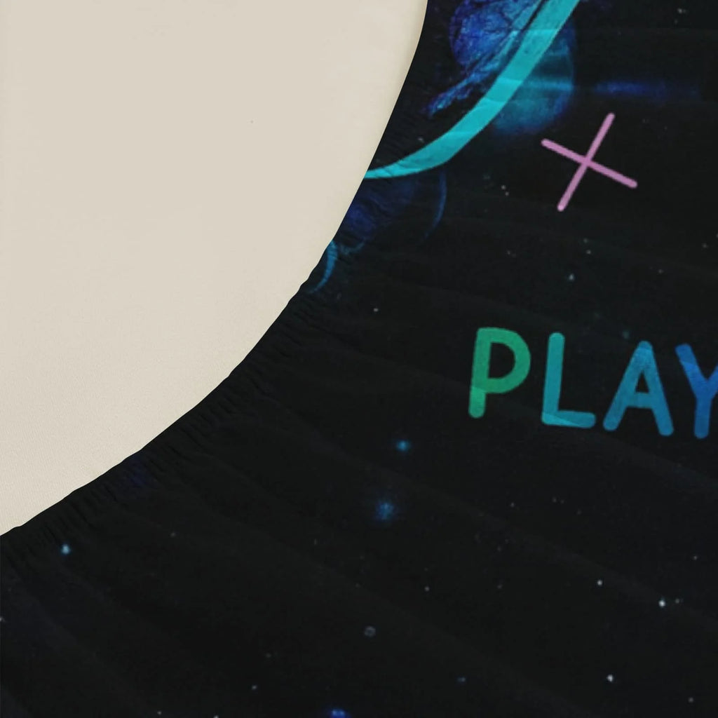 1pc Neon Cosmic Game Controller Print Fitted Sheet Deep Pocket Elastic Mattress Cover Single Double Queen King Bedroom Decor TAVEN System LLC