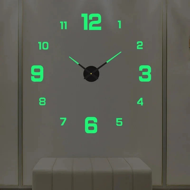 New Modern Design Large Wall Clock 3D DIY Quartz Clocks Fashion Watches Acrylic Mirror Stickers Living Room Home Decor Horloge - TAVEN System LLC