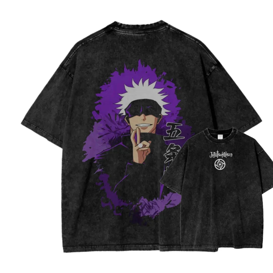 Anime Jujutsu Kaisen Sukuna Graphic Tee Men Vintage Washed T-Shirt TAVEN System LLC