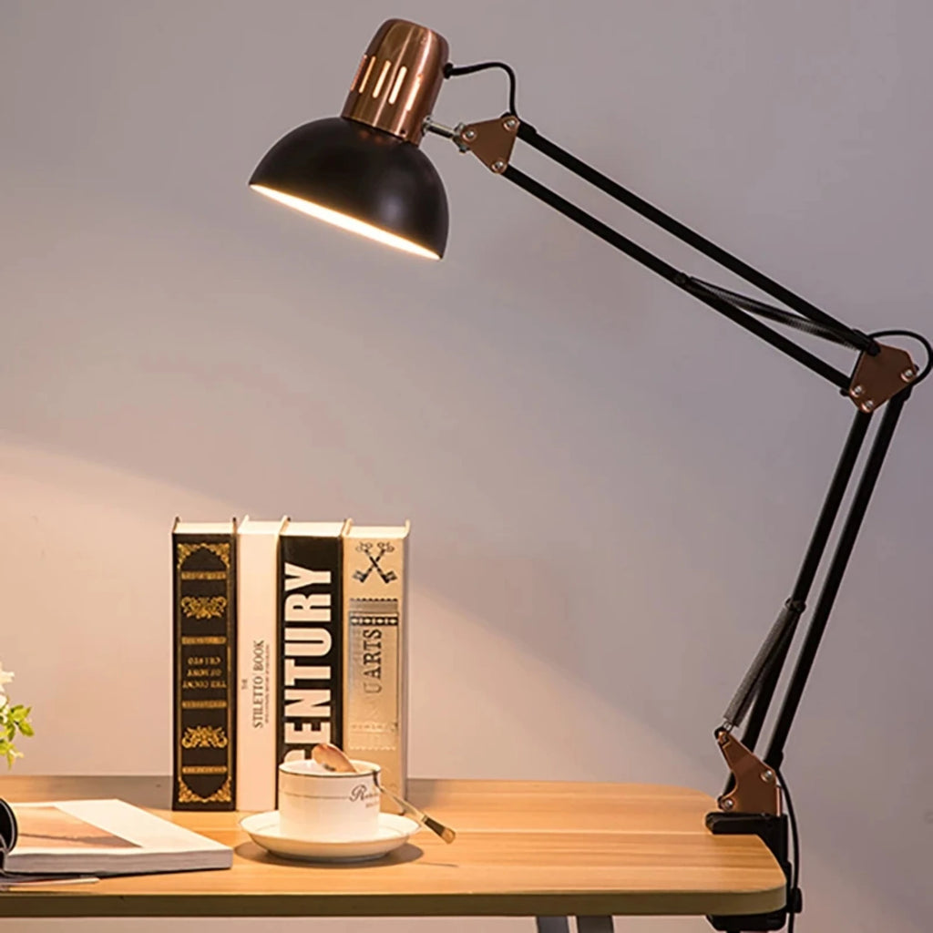 ED Studio Desk Lamp Vintage Portable Lamps With Clamp Book Reading Folding Writing Study Light Fixture  Nail Manicure Table TAVEN System LLC