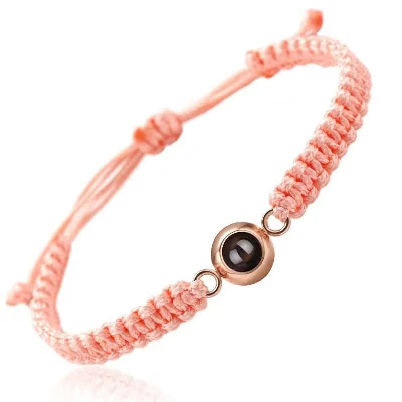Custom Photo Projection Bracelet Adjustable Woven Titanium Steel Pendant DIY Picture Bracelet Jewelry Valentine's Day Gift TAVEN System LLC