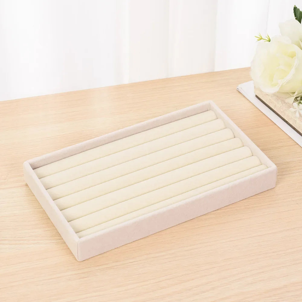 Velvet Jewelry Display Tray Case Stackable Exquisite Jewellery Holder Portable Ring Earrings Necklace Organizer Box Hot Sales TAVEN System LLC