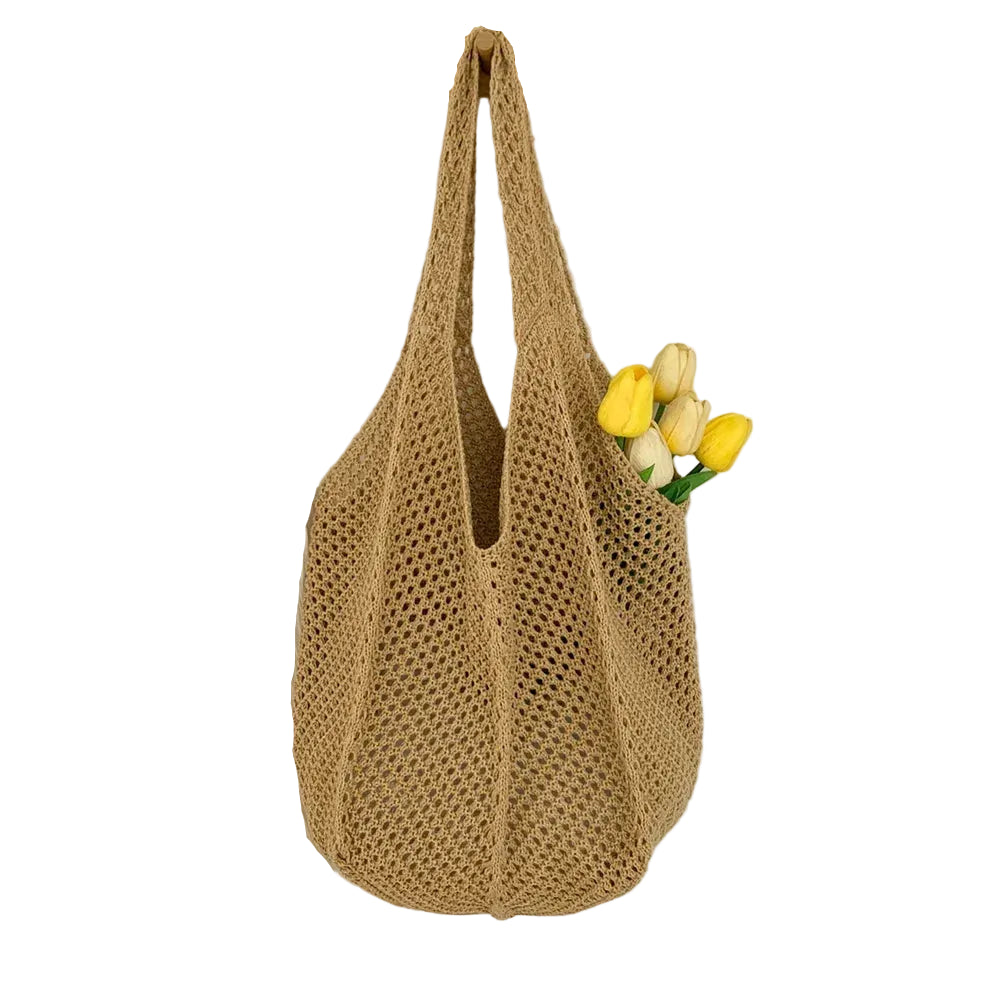 Women Straw Woven Beach Tote Bag Crochet Shoulder Handbag TAVEN System LLC