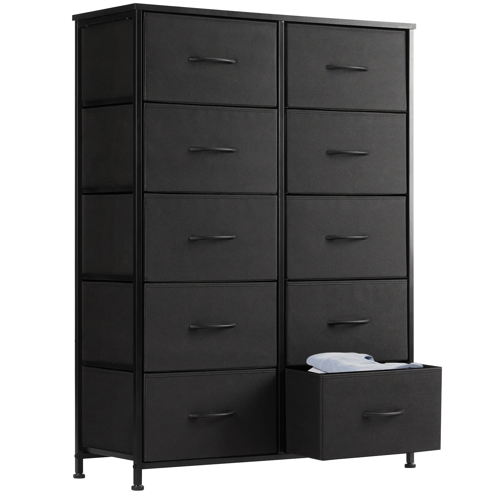 JHK 10 Drawer Fabric Dresser Storage Cabinet with Steel Frame TAVEN System LLC