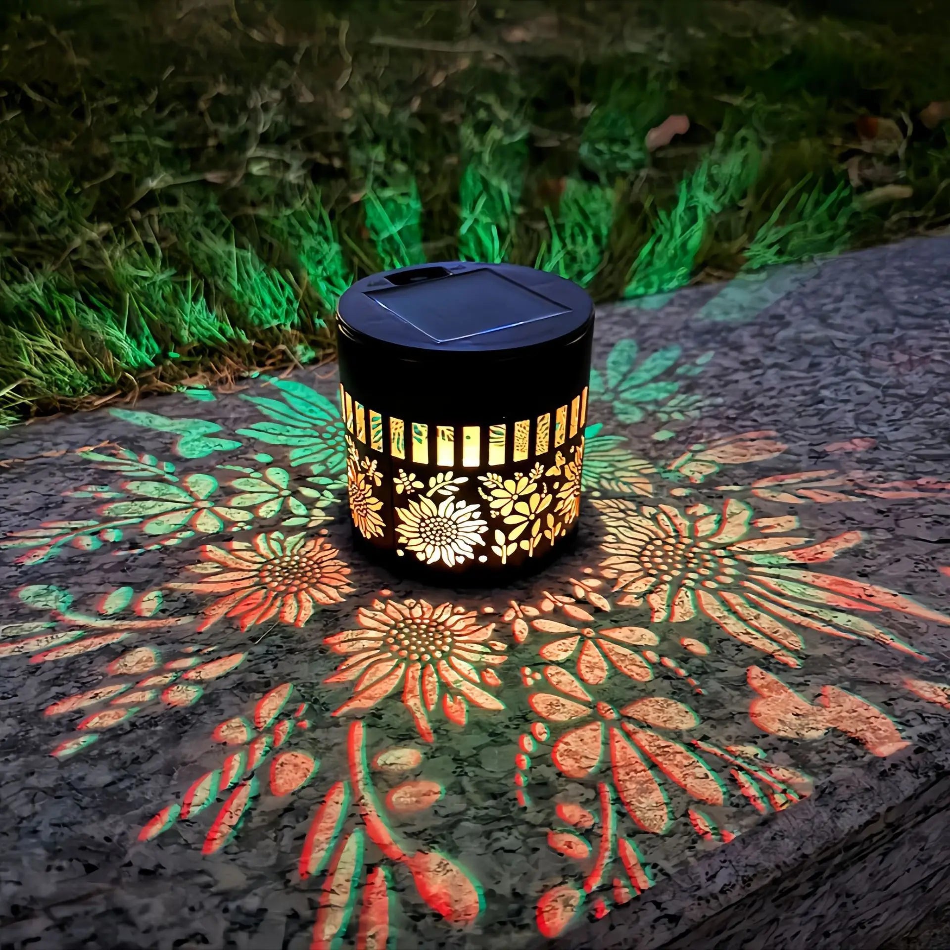 Solar sunflower projector LED wall light for outdoor garden décor