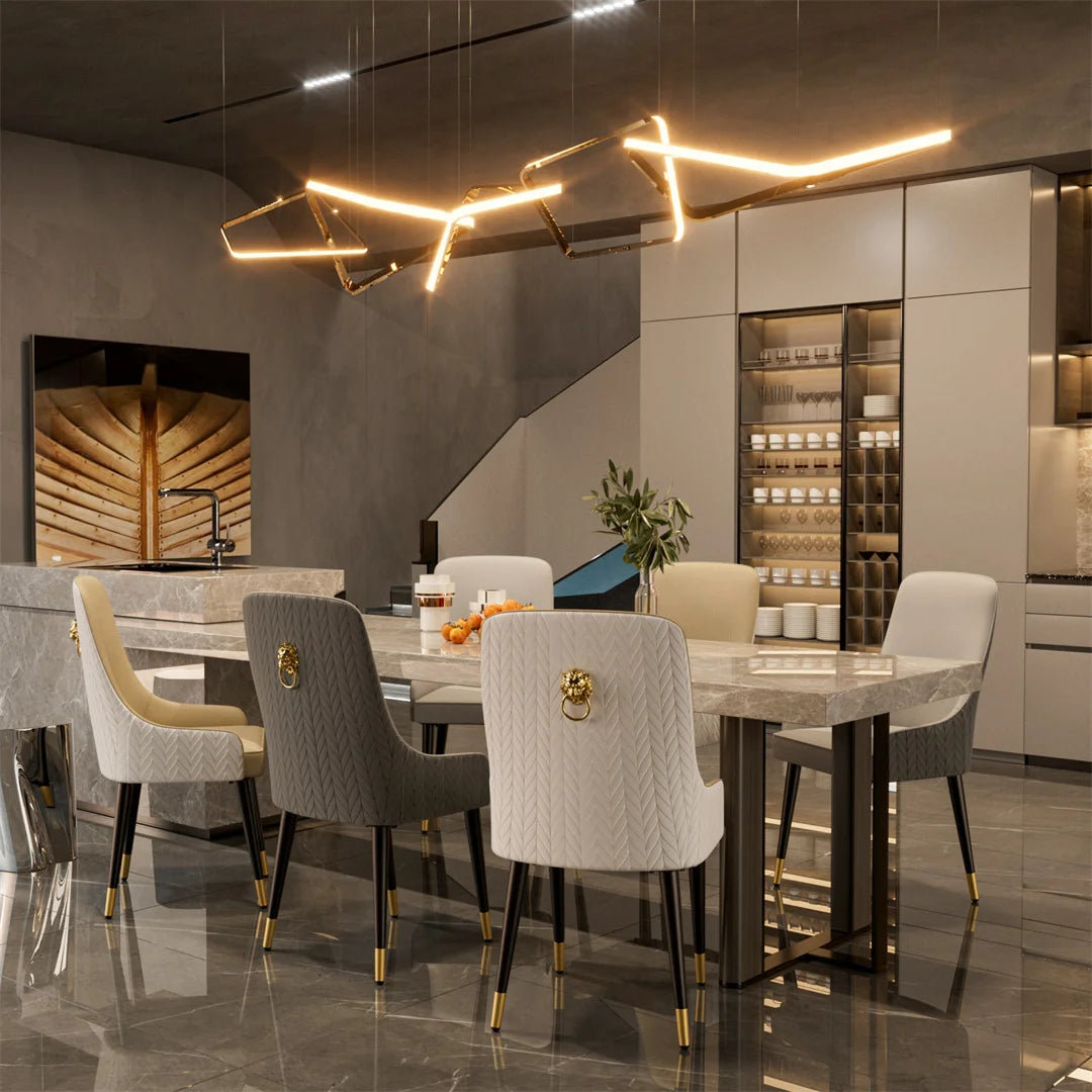 LUVODI Modern Luxury Microfiber Leather Dining Chairs Set TAVEN System LLC
