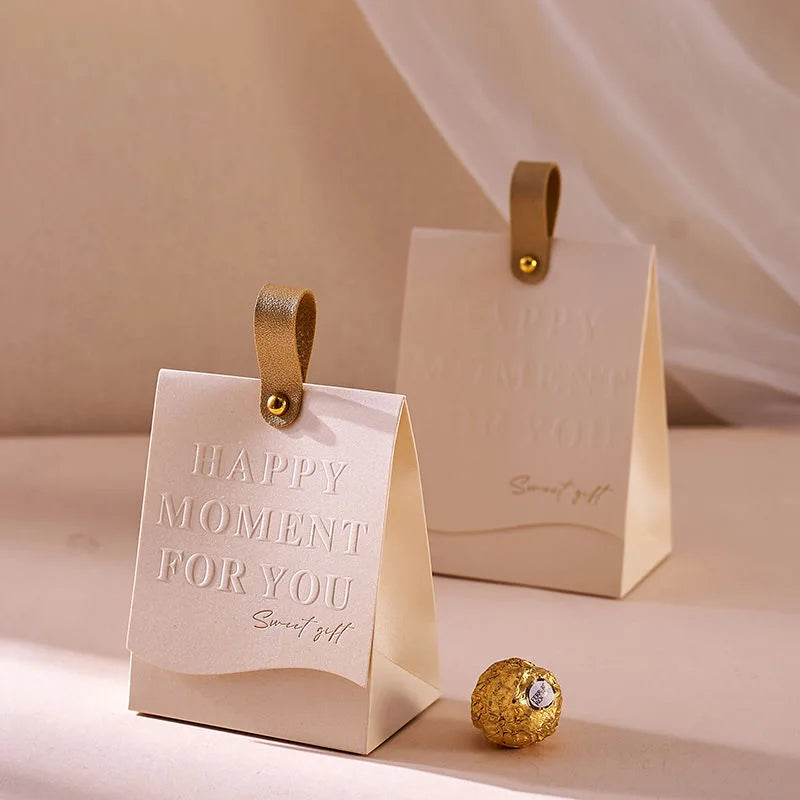 10pcs Creative Leather Portable Gift Box High-end Portable Wedding Candy Paper Box Party Packaging Supplies Paper Box TAVEN System LLC