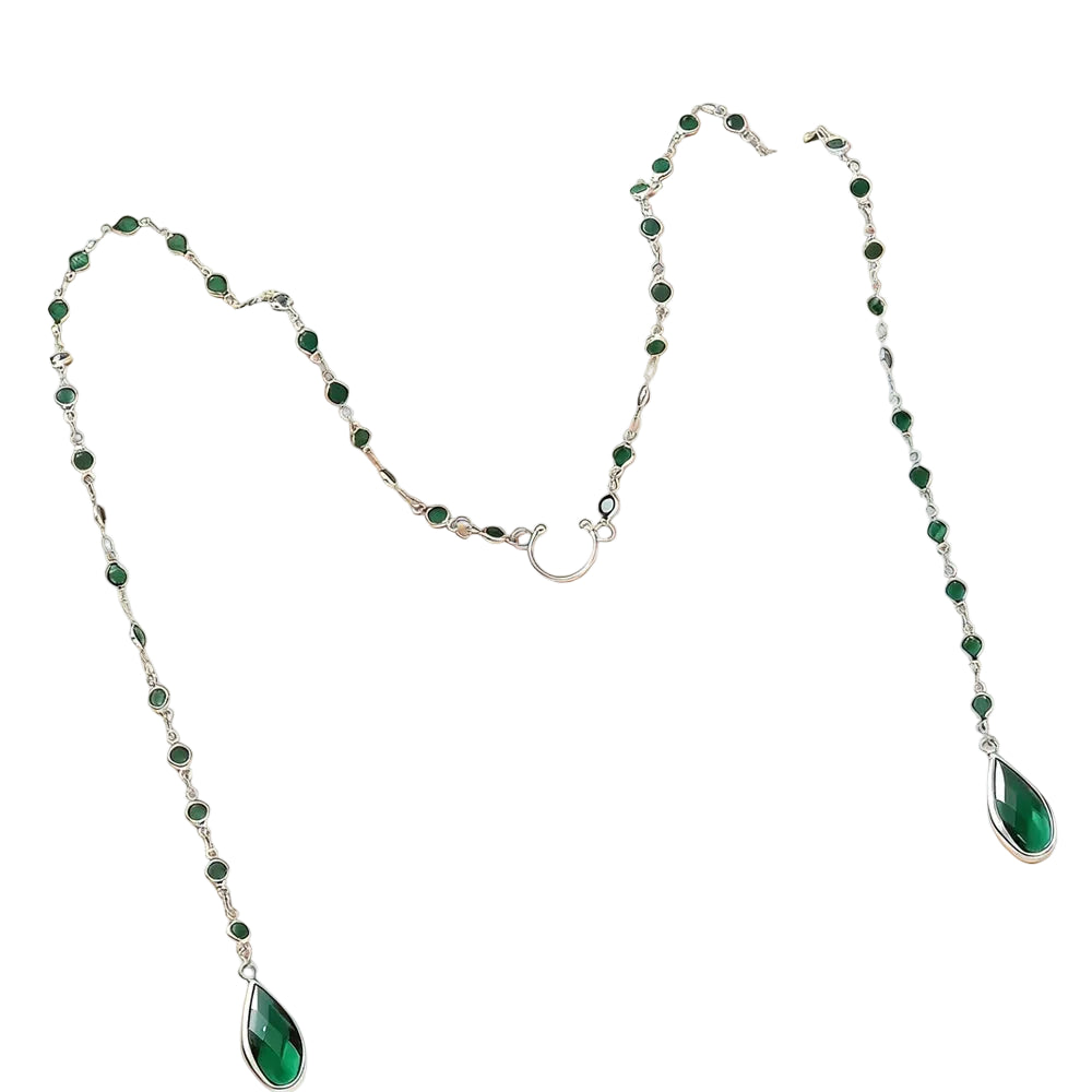 Boho Green Water Drop Face Chain Mask Party for Women Wholesale Carnival Sexy Tassel Rhinestone Mask Veil Performance Jewelry TAVEN System LLC