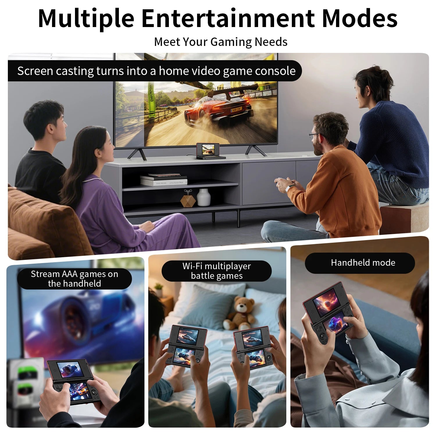 Anbernic RG DS Handheld Game Console 4" IPS Dual Screen Android 4000mAh Flip Video Games Player Supports RixelHK Wifi Streaming TAVEN System LLC