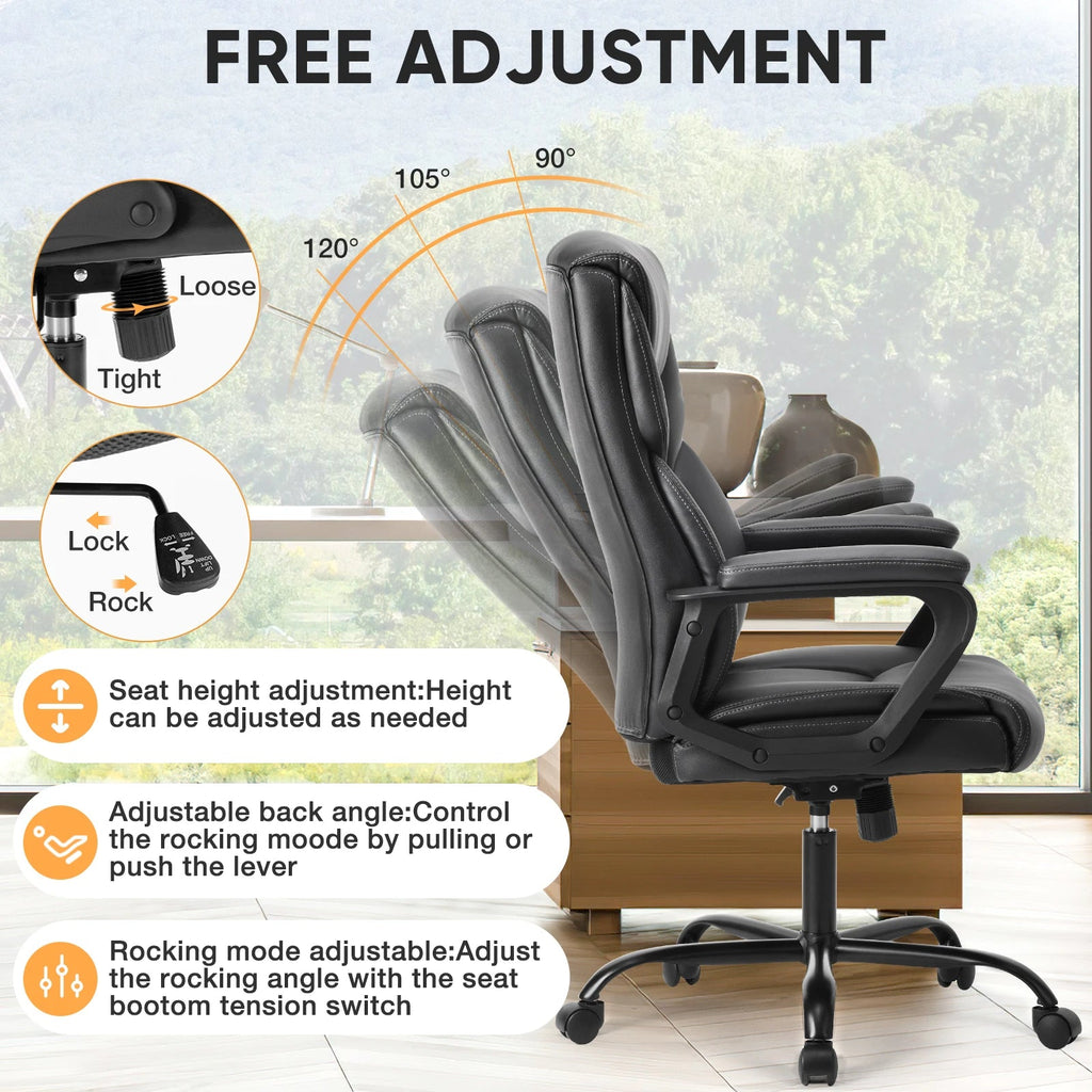 JHK ergonomic PU leather gaming office chair with lumbar support