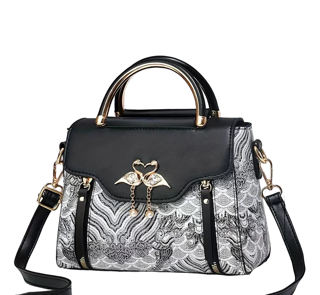 Women Printed PU Leather Shoulder Bag Crossbody Satchel Handbag TAVEN System LLC