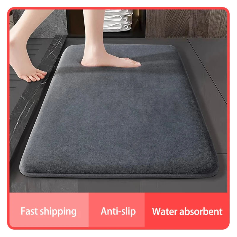 Super absorbent floor mat, super absorbent bath mat, super anti slip coral velvet bathroom floor mat, door mat TAVEN System LLC