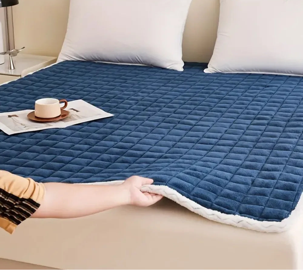 Milk Velvet Mattress Pad Soft Breathable Bedding Protector Queen Size Comfortable Quilted Top Mattress Cover TAVEN System LLC