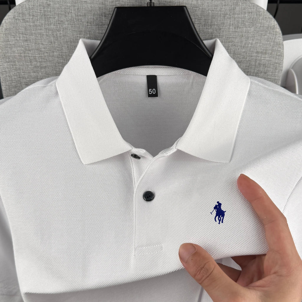 100% pure cotton high-end brand men's short sleeve polo shirt 2026 summer luxury fashion pony embroidery golf top casual T-shirt TAVEN System LLC