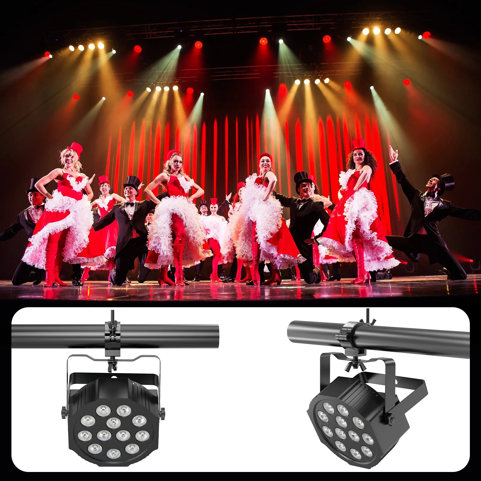 U'King 8Pcs Black Truss Clamps Heavy Duty Stage Lighting Hooks For Hanging DJ Lighting Par Lights Spot Lights TAVEN System LLC