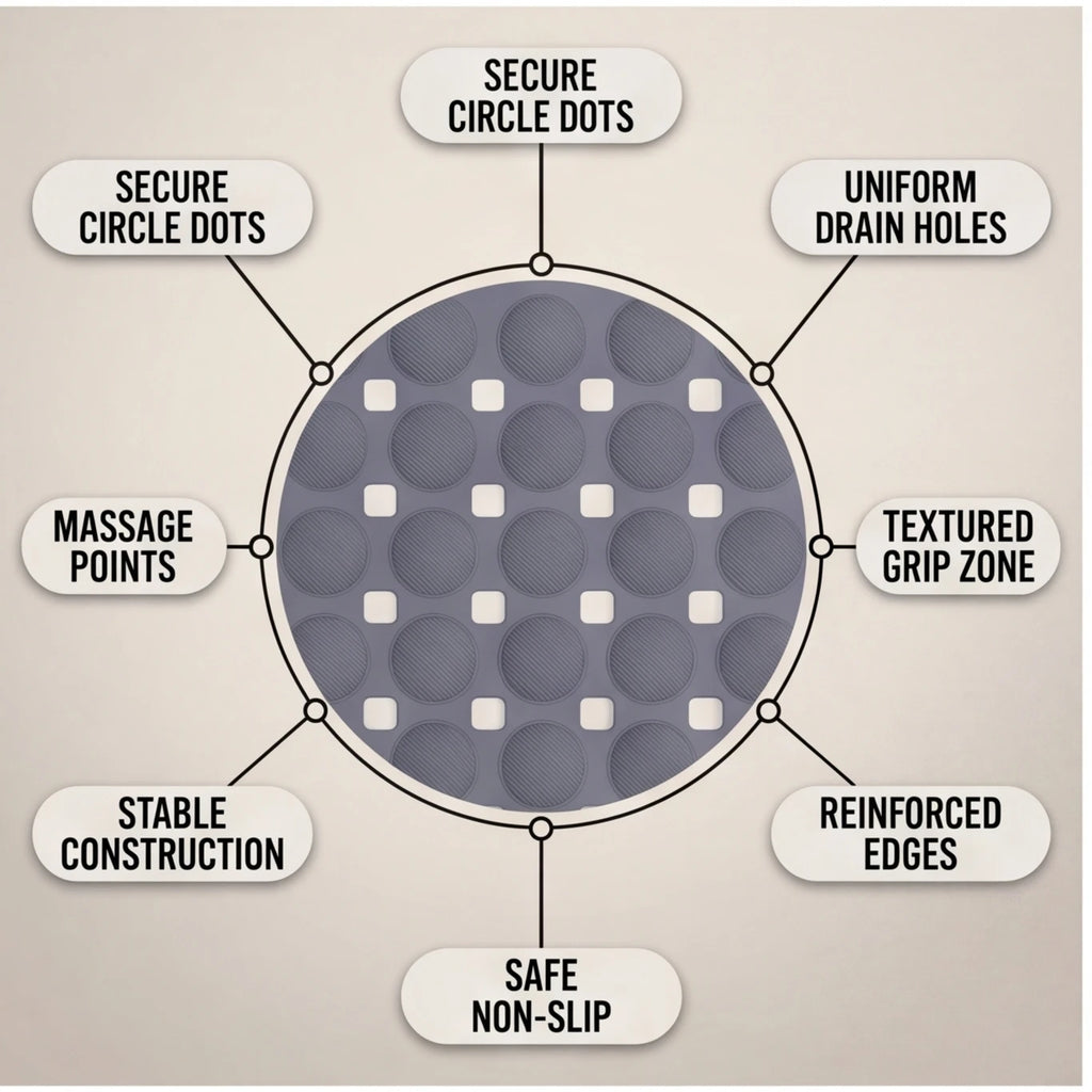 1-Pack 14in*27in Non-Slip Shower Mat, Features a wavy pattern with silky-smooth texture for a comfortable, non-irritating touch,Bathtub Mat with Drain Holes & Suction Cups, Foot Massage Shower Rug, Bathroom Essentials for Hom TAVEN System LLC