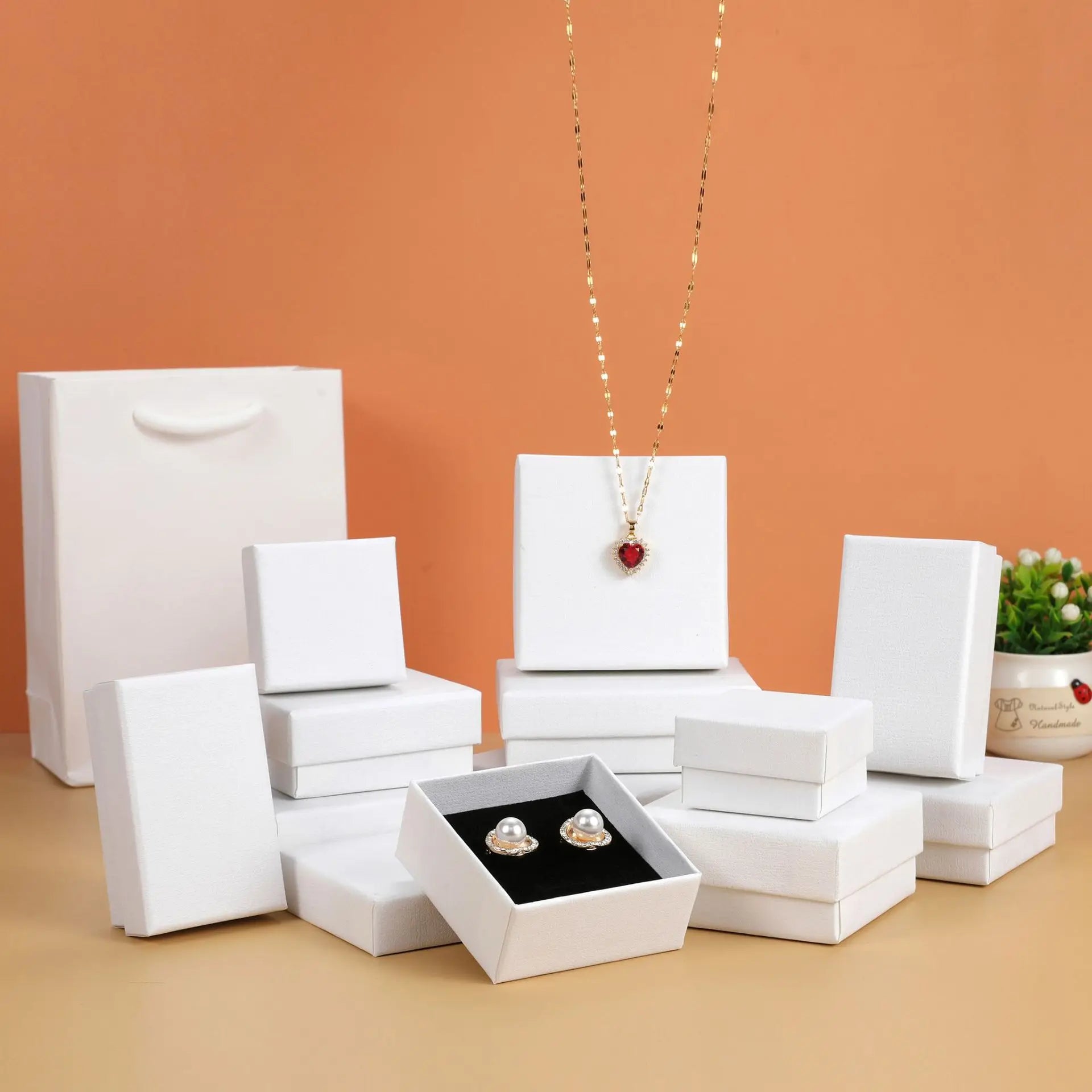 12pcs/ lot Simple Box Earnail Rings Earrings Bracelet Necklace Gray Black Paper Jewellry Display Case Jewelry Organizer Boxes TAVEN System LLC