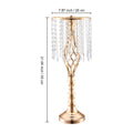 SucceBuy Tall Crystal Wedding Flower Stand Metal Wedding Centerpiece Vase Gold Flower Holders Floral Display Rack for Wedding TAVEN System LLC